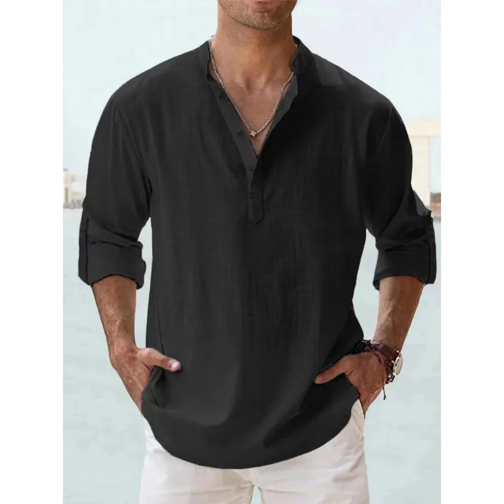 Men’s Long Sleeve Henley Shirt