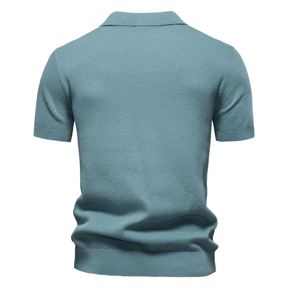 Modern Textured Short Sleeve Polo