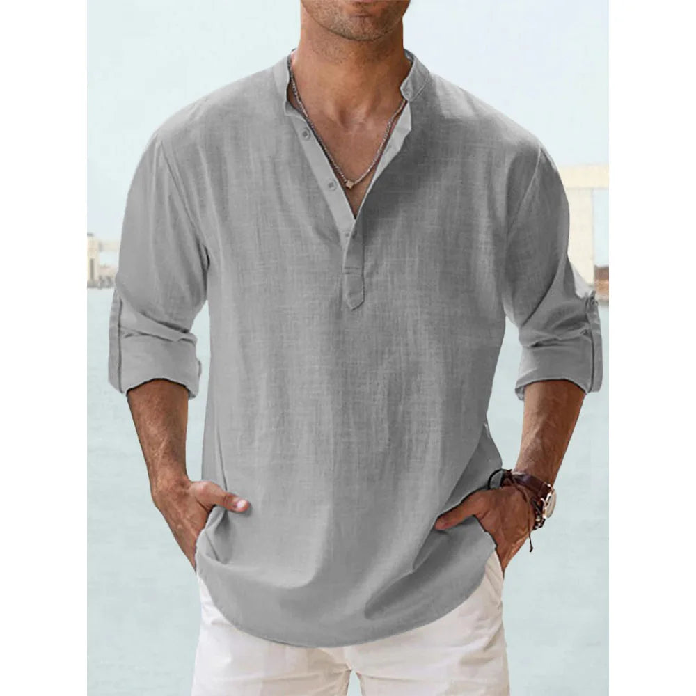 Men’s Long Sleeve Henley Shirt