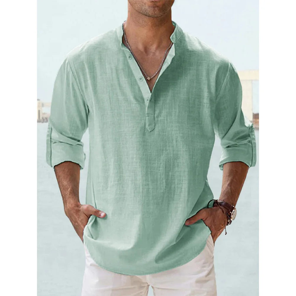 Men’s Long Sleeve Henley Shirt