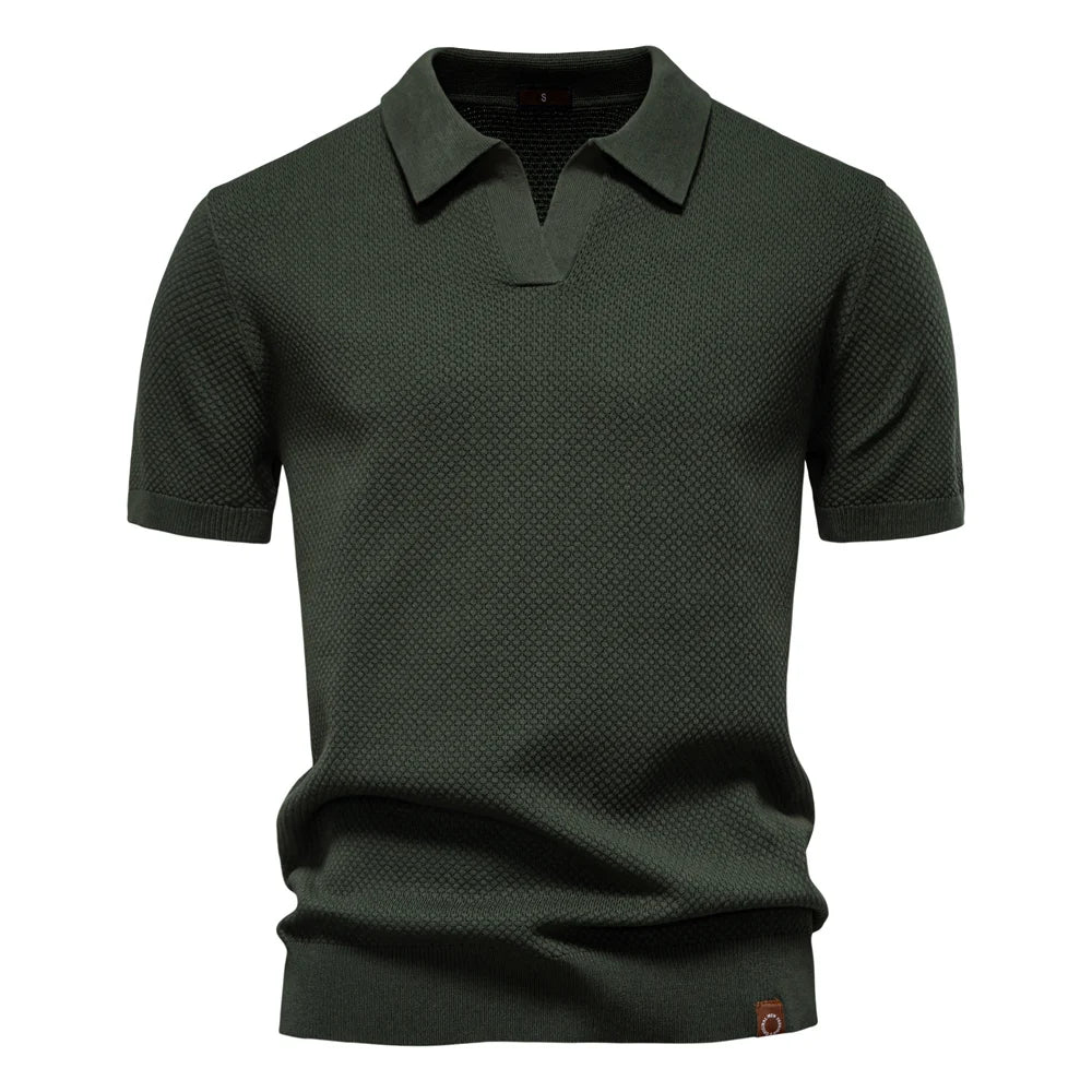 Modern Textured Short Sleeve Polo