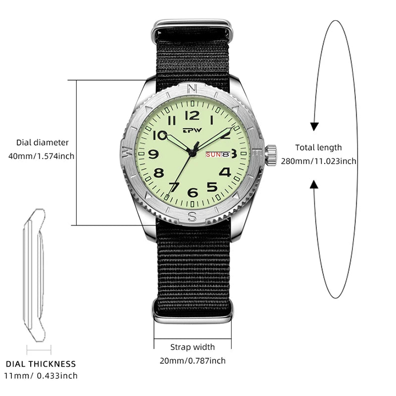 Men’s Compass Bezel Field Watch
