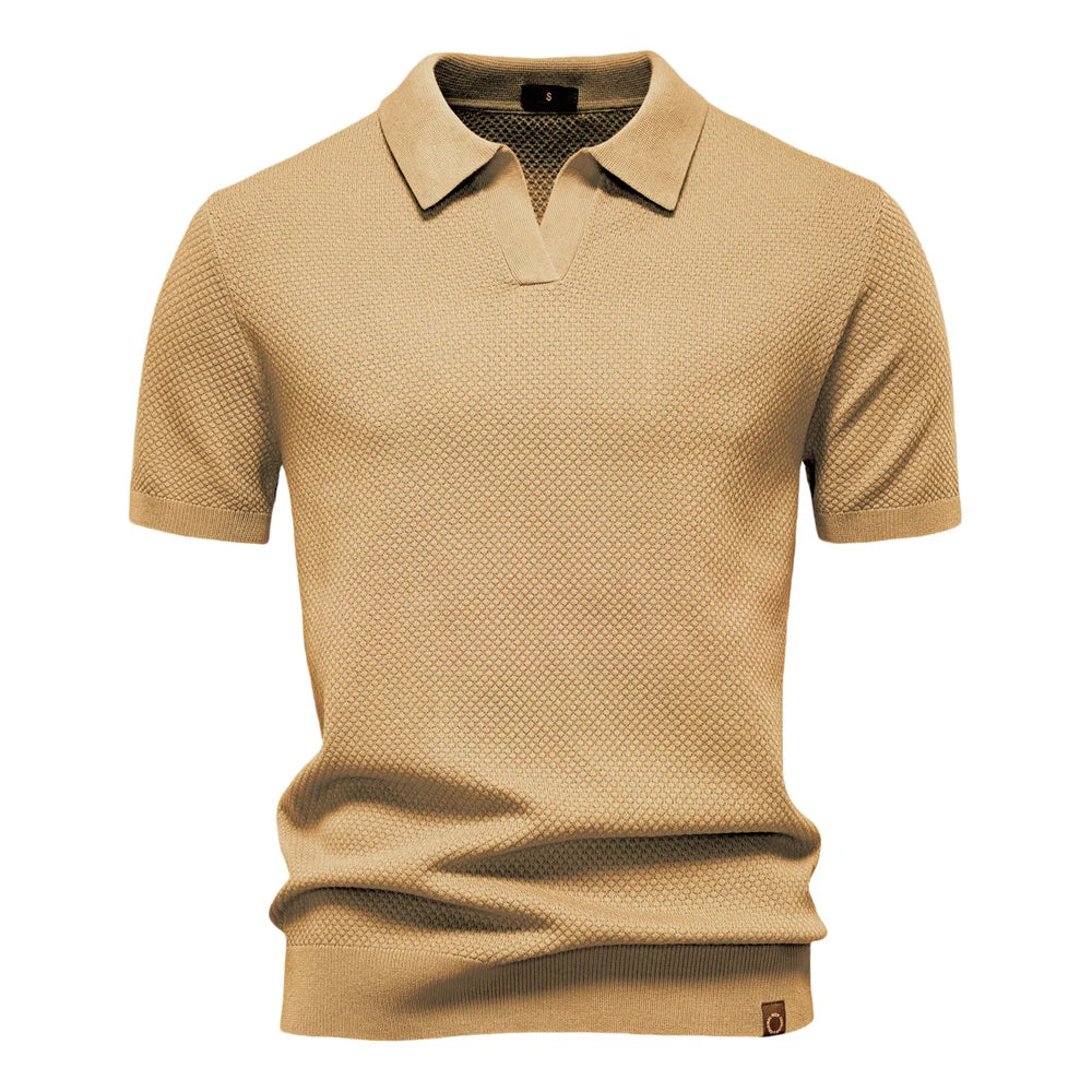Modern Textured Short Sleeve Polo