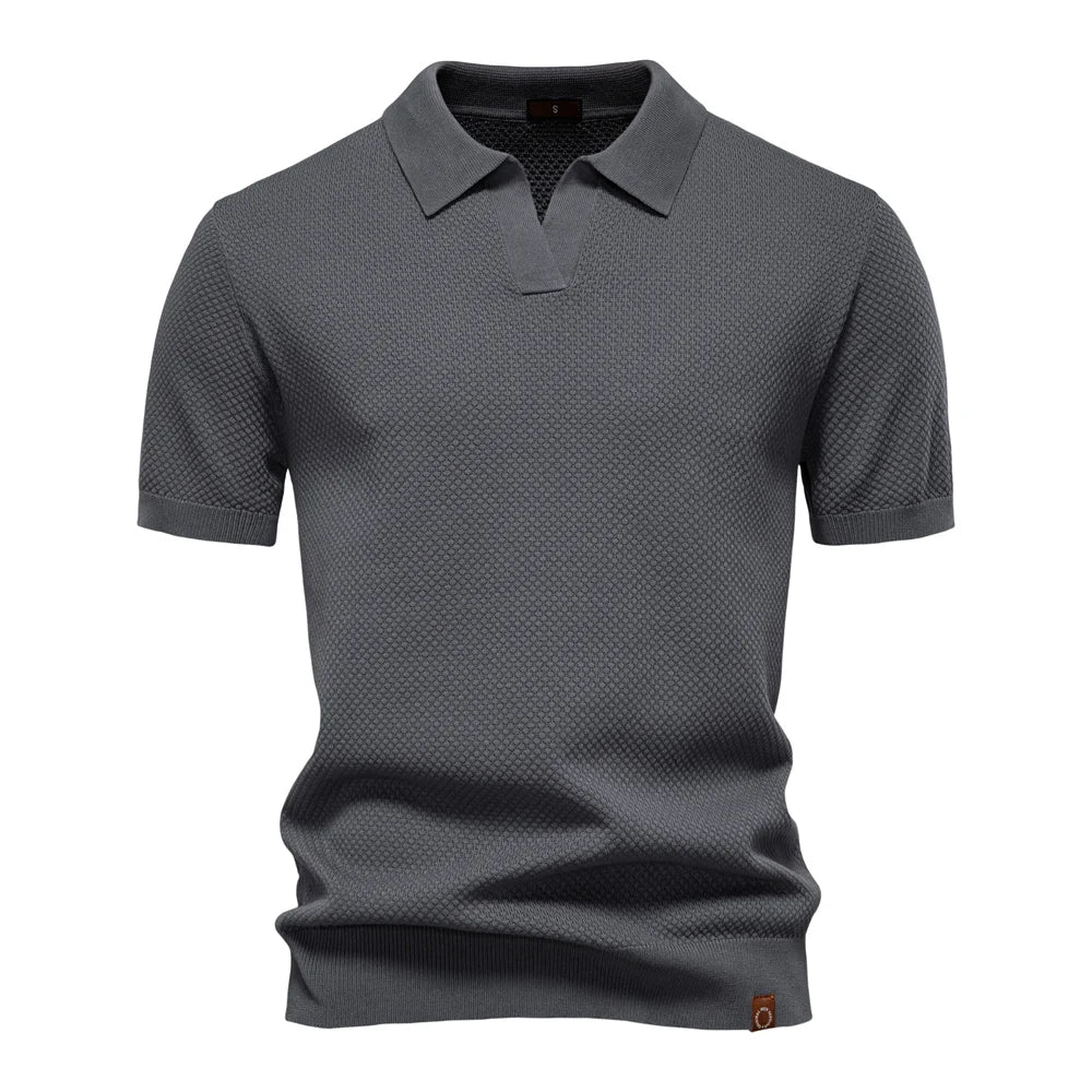 Modern Textured Short Sleeve Polo