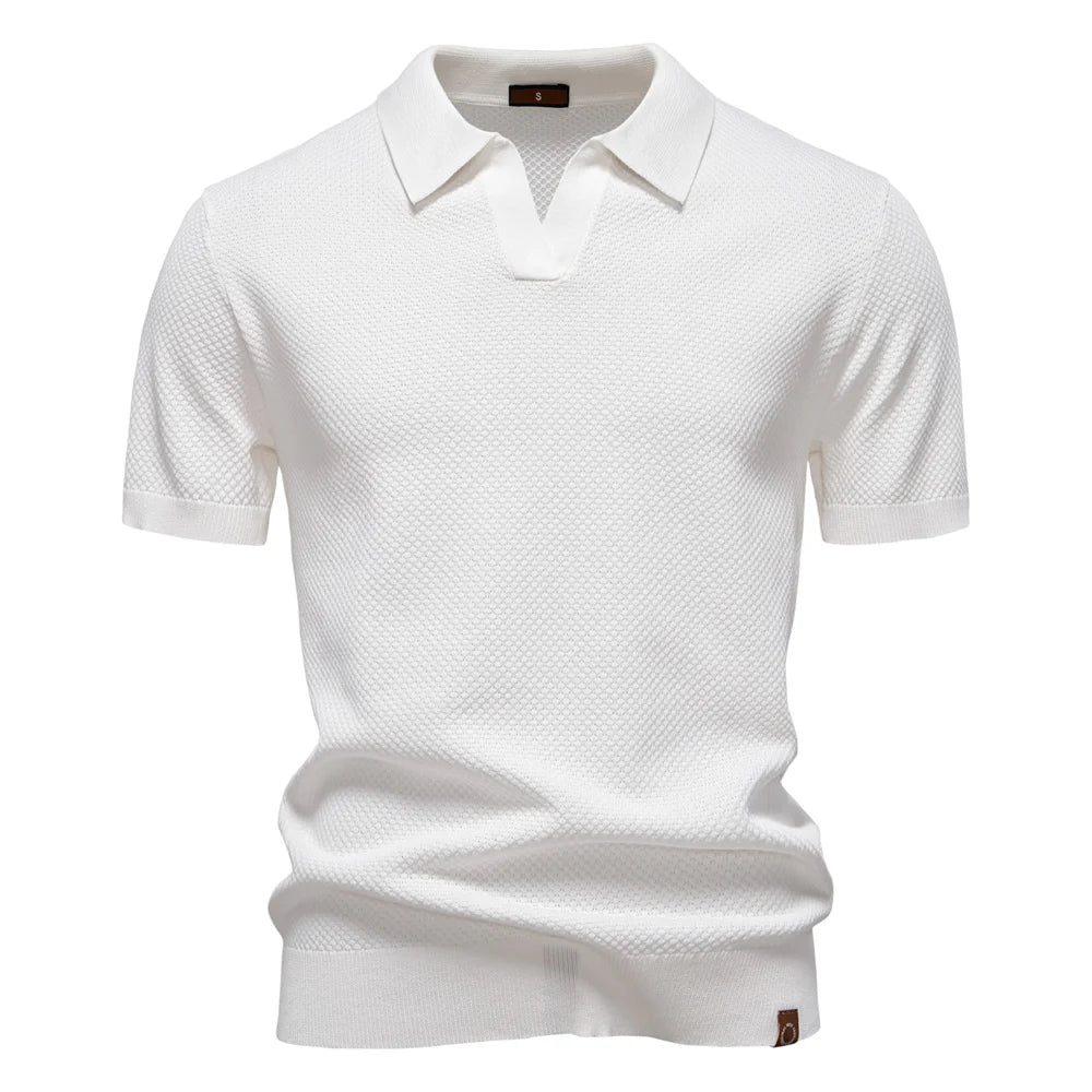 Modern Textured Short Sleeve Polo