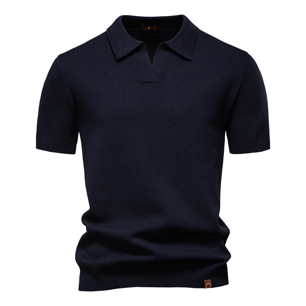 Modern Textured Short Sleeve Polo