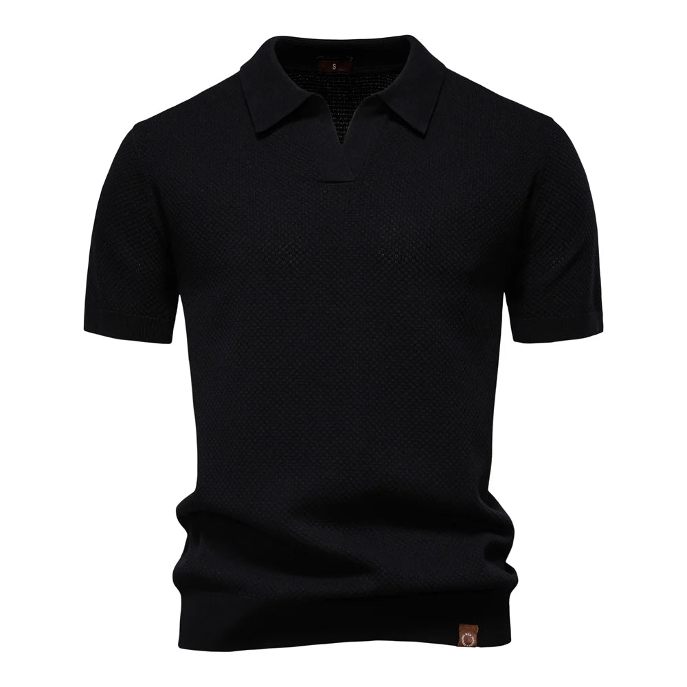 Modern Textured Short Sleeve Polo