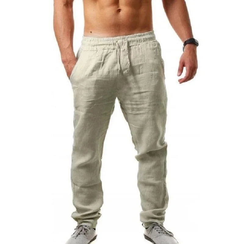 Men’s Casual Linen Drawstring Pants