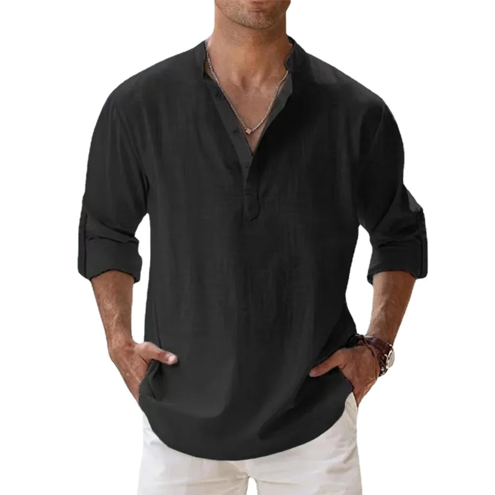 Men’s Long Sleeve Henley Shirt