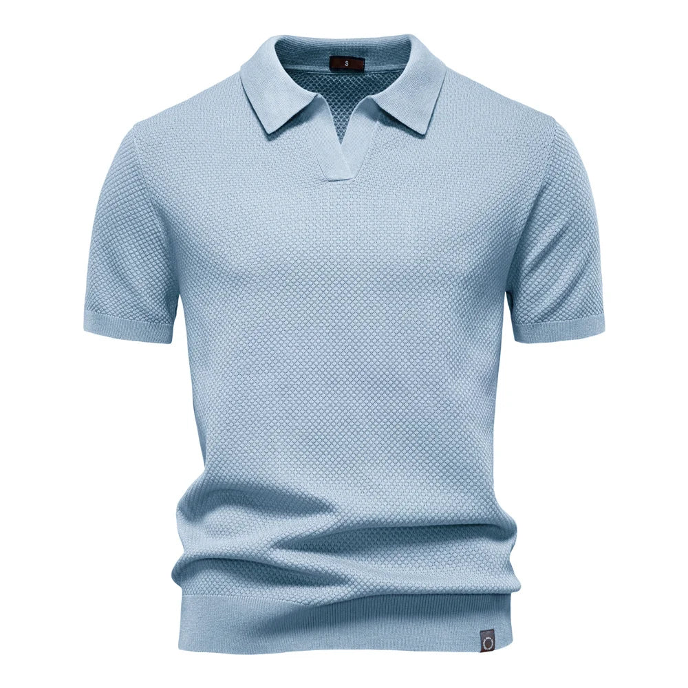 Modern Textured Short Sleeve Polo
