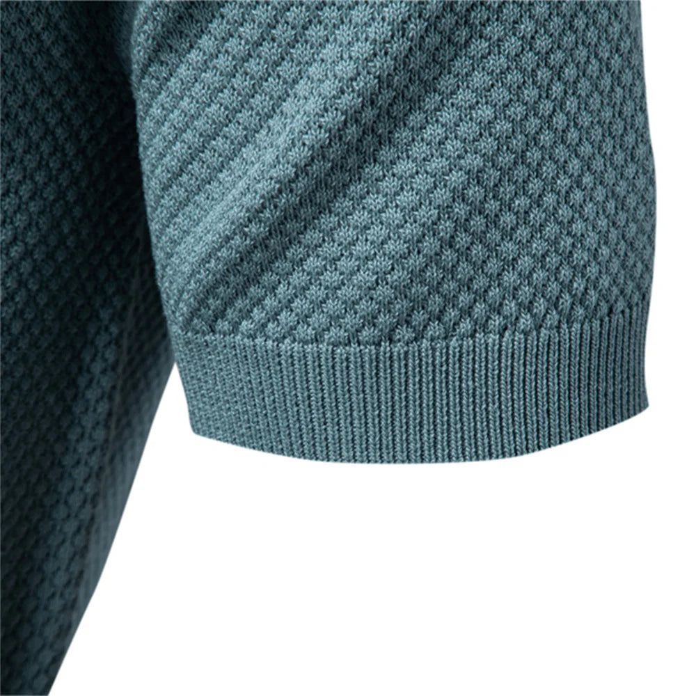 Modern Textured Short Sleeve Polo