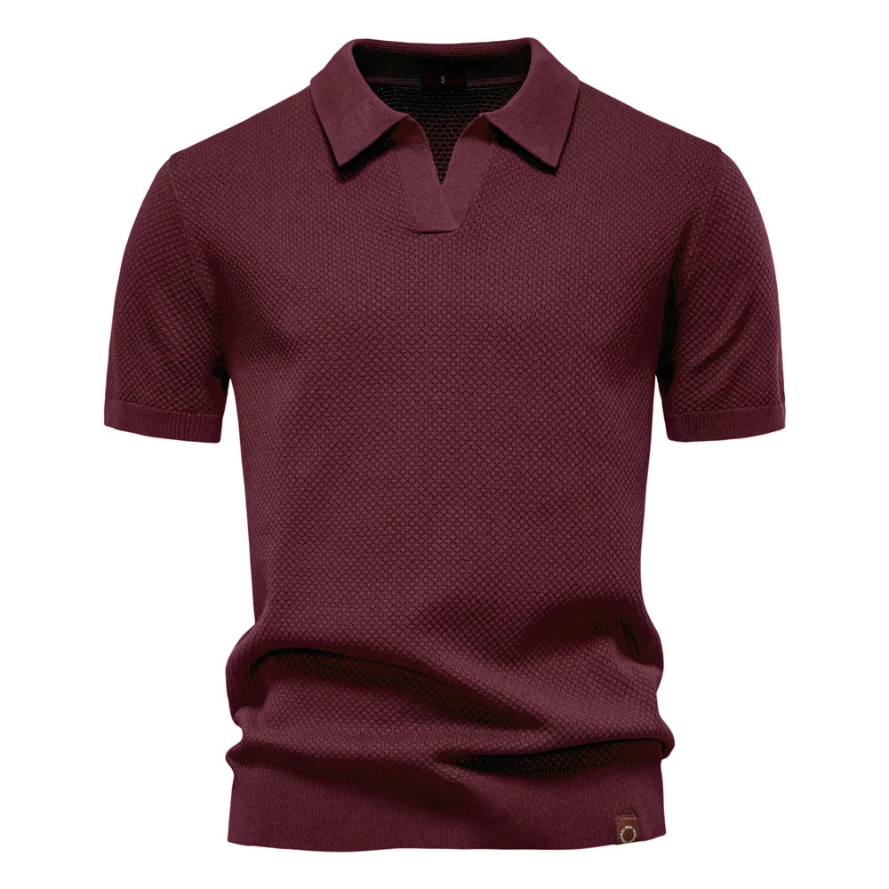 Modern Textured Short Sleeve Polo