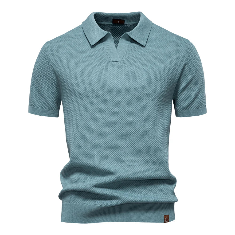Modern Textured Short Sleeve Polo