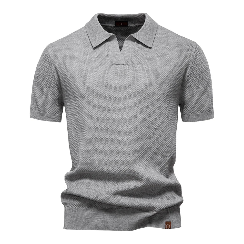 Modern Textured Short Sleeve Polo