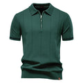 Men’s Ribbed Quarter-Zip Polo Shirt