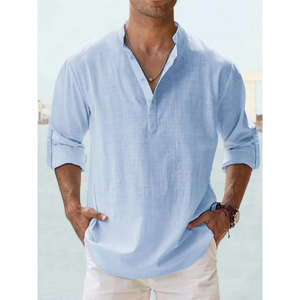 Men’s Long Sleeve Henley Shirt