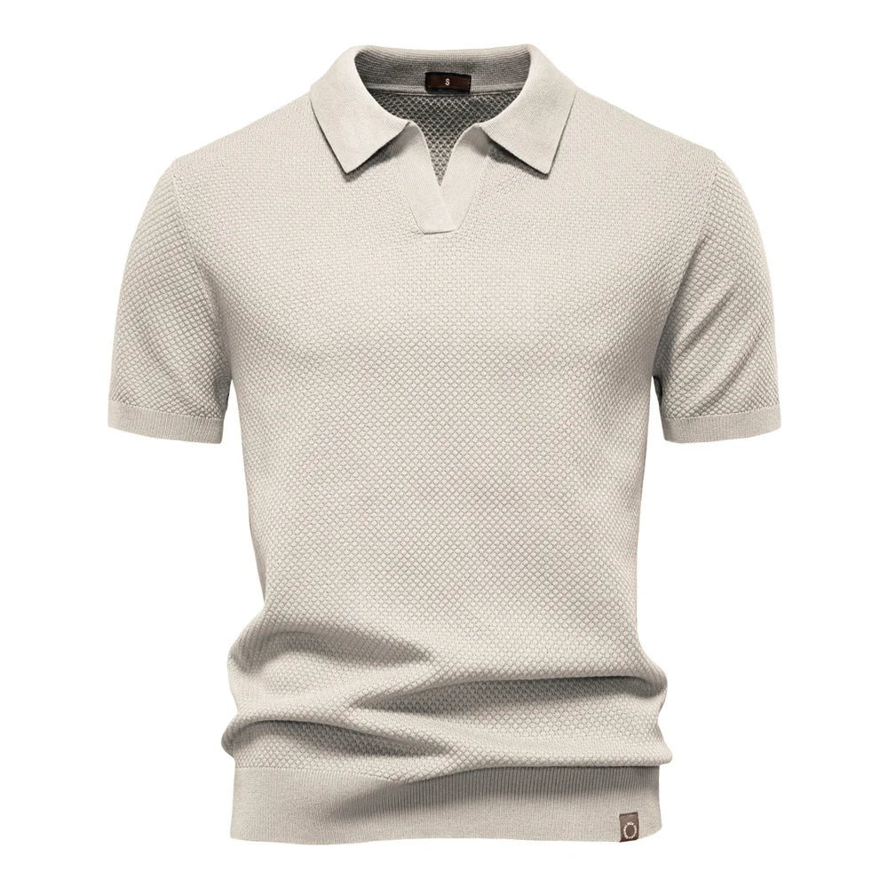 Modern Textured Short Sleeve Polo